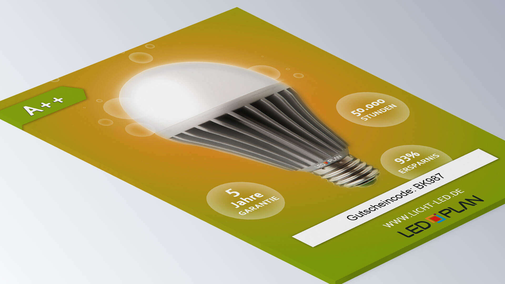 LED-Plan Leuchtmittel Gutschein Print Design